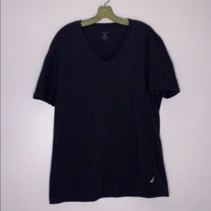 Nautica Men’s Black V Neck Short Sleeve T-shirt Large